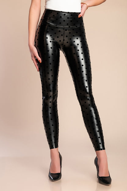 Leggings alla moda in similpelle, neri