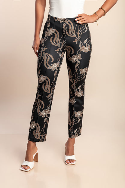 Pantaloni stampati, neri