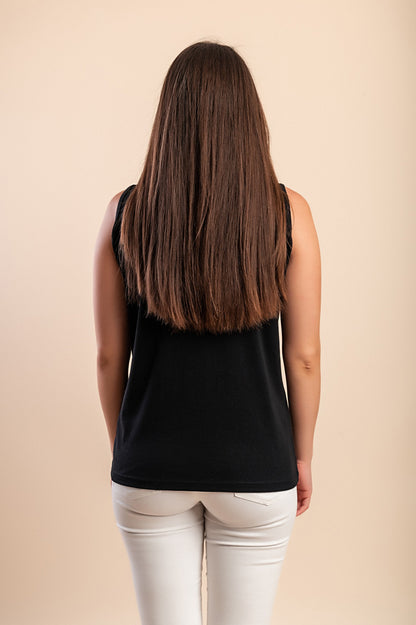 Camicia senza maniche in cotone, beige