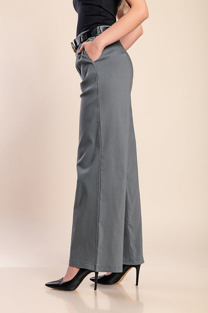 Pantaloni eleganti a vita alta, beige