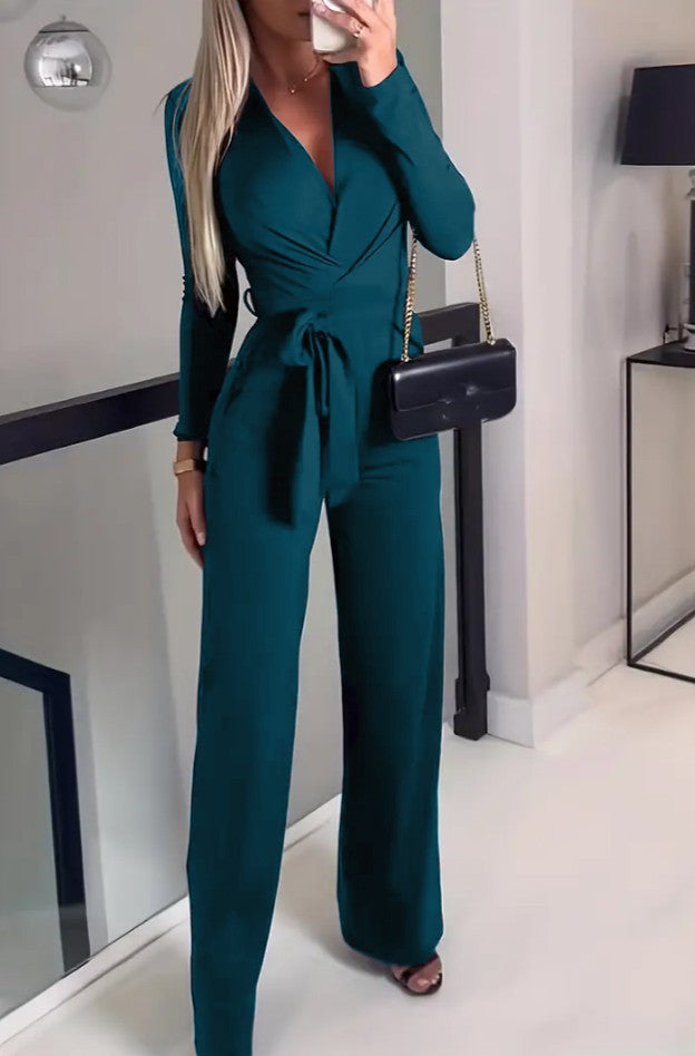 Tuta elegante a maniche lunghe, nera