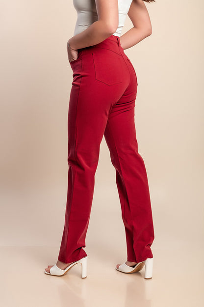 Pantaloni lunghi in cotone, bordeaux