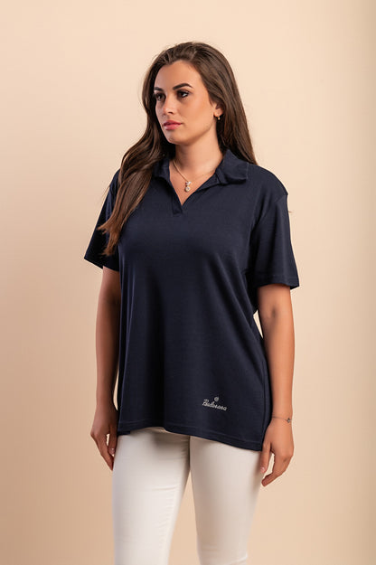 Camicia in cotone taglie forti con colletto, menta