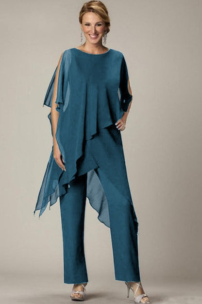 Set di elegante tunica traslucida e pantaloni lunghi  Claudette, neri
