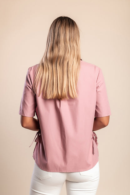 Camicia in cotone con tasche, rosa