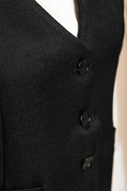 Gilet elegante con bottoni, bianco