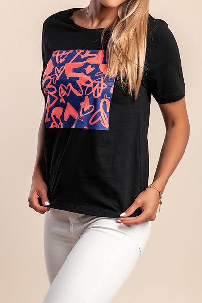 Maglietta con stampa, nera