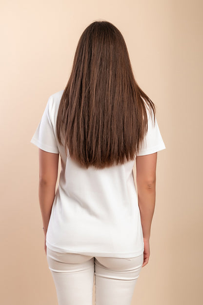 T-shirt in cotone con stampa, bianca